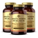Solgar Choline/Inositol 500 mg/500 mg, 100 Zelenjavne kapsule - energijska presnova, zdravje jeter, bistvenega pomena za delovanje možganov in živcev - ne-GMO, Vegan, Gluten Free, Dairy Free, Kosher - 50 Služabnikov