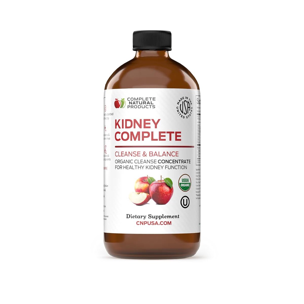 Popolna naravna ledvica kompletno - tekoči prehranski dodatek za podporo ledvic, čiščenje, in Detox z Apple Cider kis, Lemon, Organic Chanca Piedra, Pesa, Citrična kislina, Vitamin C, & Več - 12oz