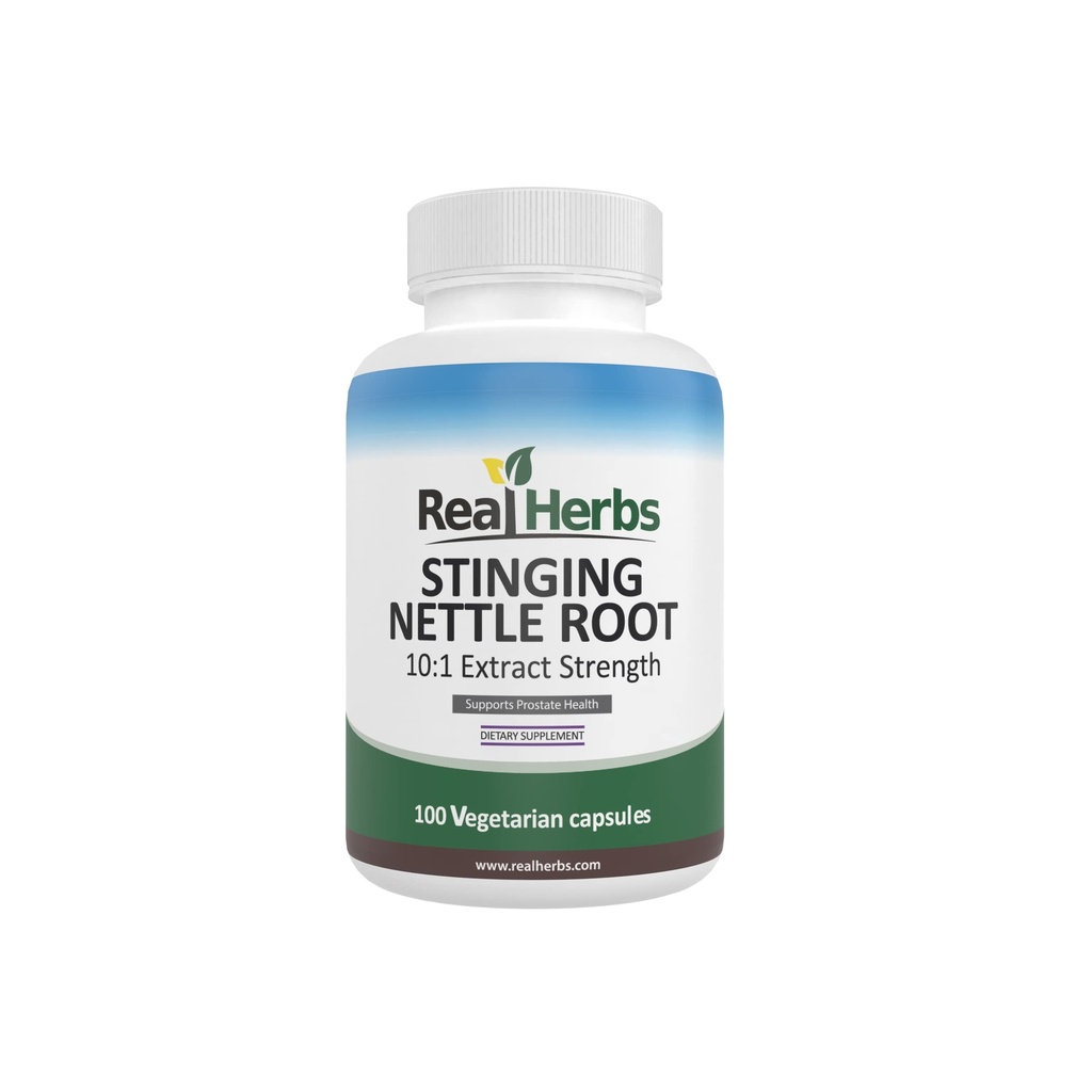 Resnična zelišča Stinging Nettle Root Extract 7500mg (750mg od 10:1 Extract) – vegetarijansko prijazno, ne-GMO, Gluten-free – podpira prostate in zdravje urina – 100 kapsul