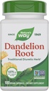 Koren vrste Nature's Dandelion, tradicionalni diuretični herb*, veganske koreninske kapsule Dandelion, 100 število (Packaging May Vary)