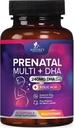 Prednatalni vitamini s folno kislino & DHA, fetalni možgani razvoj podpora Folate & Omega 3's, Prenatalni multivitamin za ženske, vitamin A, C, D, B6, B12 & železo, nosečnost dodatek - 60 Softgels
