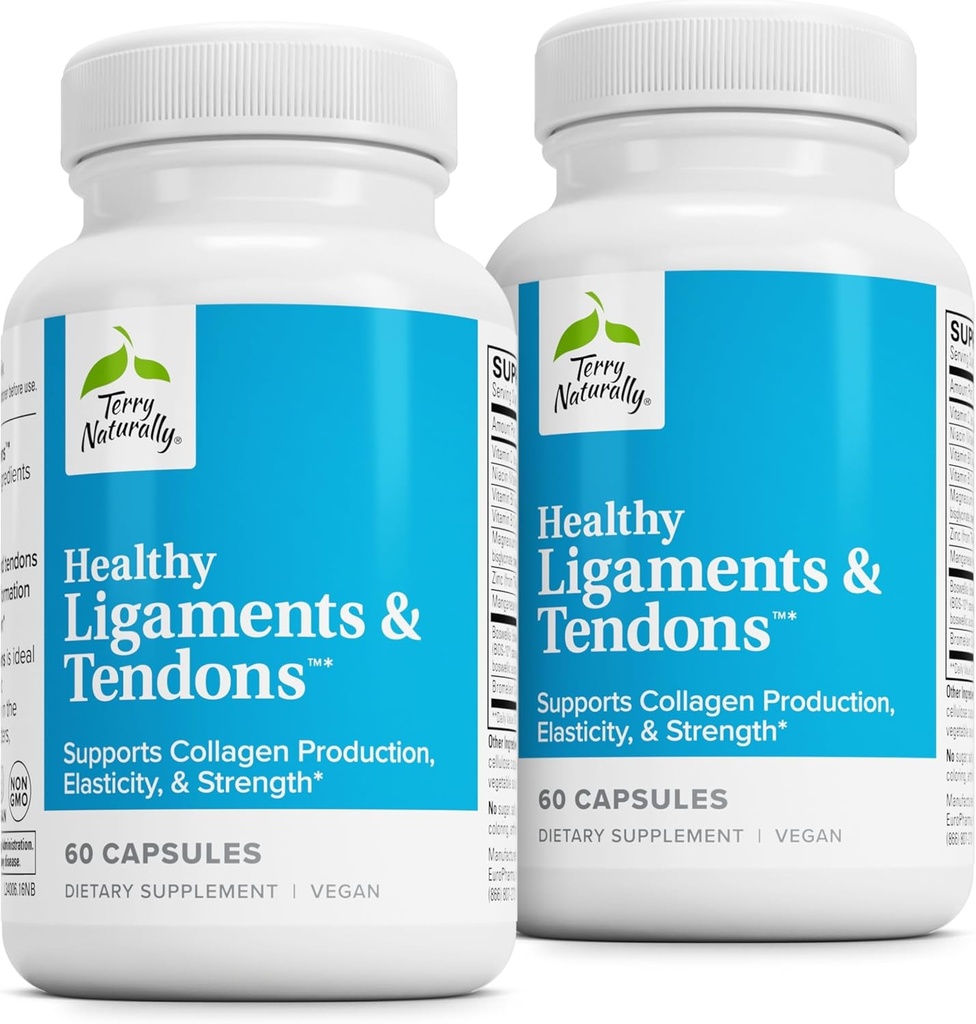 Terry Seveda zdravo Ligaments & Tendons - Prehranski dodatek za vezano tkivo in skupno mazivo podpora - Non-GMO Formula za pomoč Ligament & Muscle Health - 60 kapsul, 2 paket