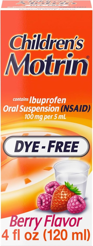 Motrin peroralna suspenzija za otroke, 100mg Ibuprofen, Berry Flavored, 4 fl. oz