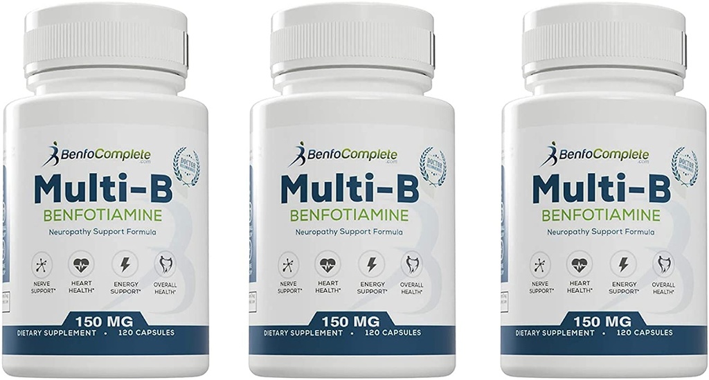 Benfotiamin multi-B Podporna formula za prehransko podporo nevropatije - 360 kapsul - pakiranje po 3 steklenice