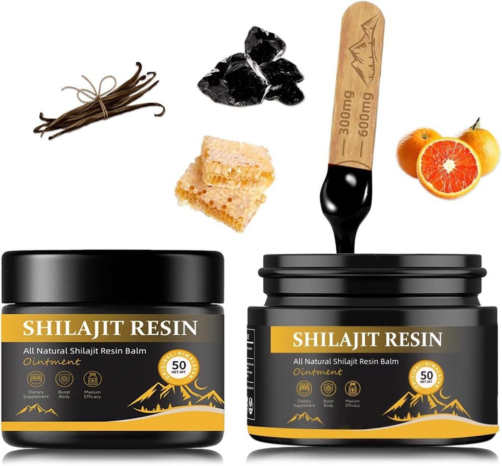 shilajit Resin za moške - maksimalna moč naravni organski Shilajit Resin v 85+ Trace Minerals, Gold Grade Himalajan Pure Shiljait za energijo, Immune Podpora, 50 Grams Pack 2 (6 mesecev dobave)