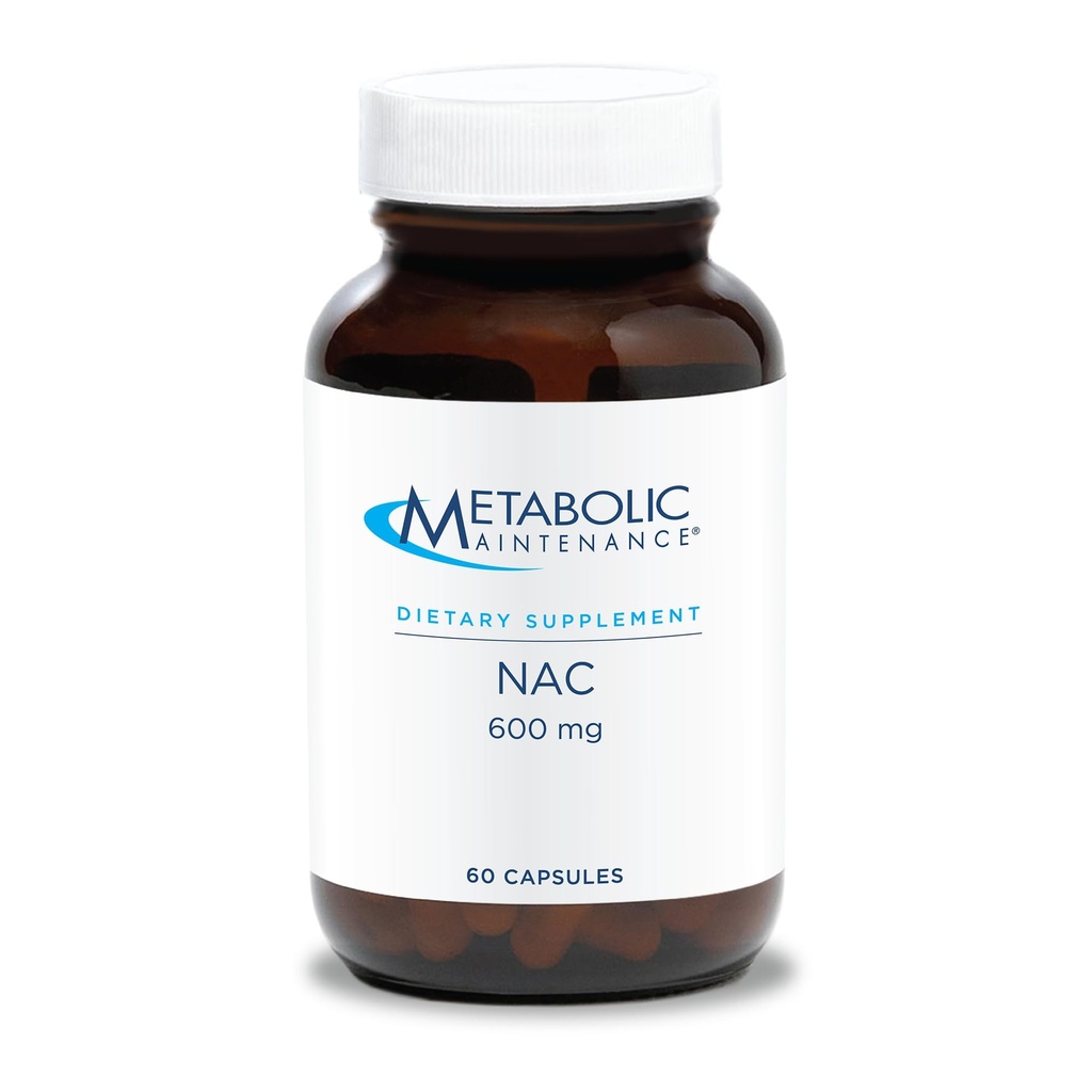 Presnovne vzdrževalne NAC 600 mg kapsule - N- Acetil Cistein 600 mg Dopolnilo za jetra in imunske podpore - antioksidantna obramba za moške in ženske 50+ - 60 kapsul
