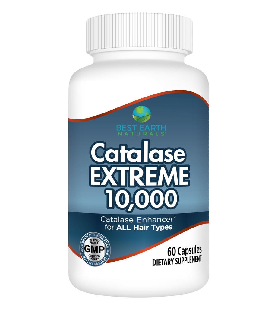 Best Earth Naturals Catalase Extreme Supplement 10.000 z žago Palmetto, Biotin, Fo-Ti, PABA - Dodatki za lase za močne lase - 60 kapsul (30-dnevno oskrbo)