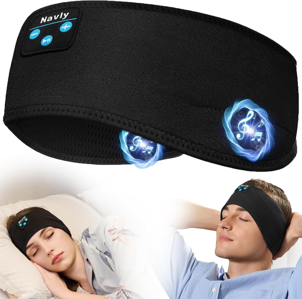 Navly spanje slušalke, 10Hrs športni naglavni trak z mehko Cozy ušesa udobno, slušalke slušalke naglavni trak z ultra-Thin HD Stereo zvočniki kot nalašč za delo,Tekanje, Yoga,Travel