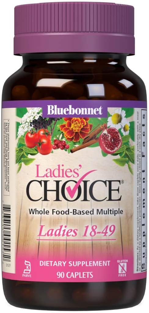 Bluebonnet Nutrition Dame' Choice Cela hrana na osnovi večkrat za ženske 18-49, 90 Count Purple/Pink