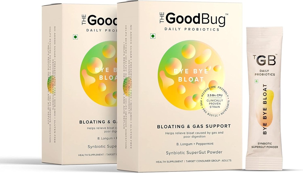 Dober hrošč Prebiotik + Probiotic Gut Zdravje za moške in ženske - pomaga pri prebavnem zdravju - povečanje imunitete s peppermint & Inulin, Synbiotic Fiber Powder, 2,5 Bn CFU - 60 dni paket