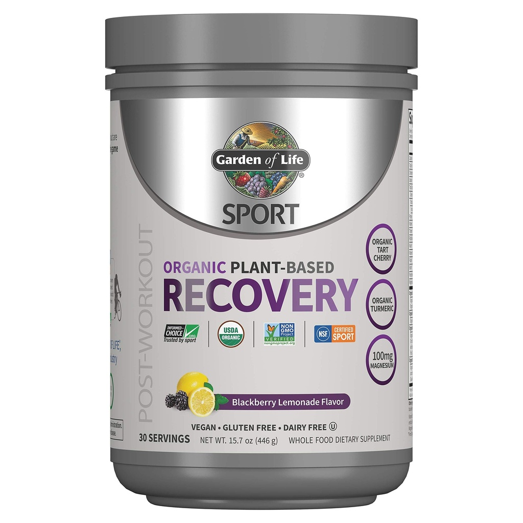 Vrt življenja Šport Vegan Post Workout Muscle Recovery v prahu za moške in ženske - BlackBerry limonada 30 Servisi, Ekološka rastlina temelji recovery, 100mg magnezija, antioksidanti, Post Workout dodatki