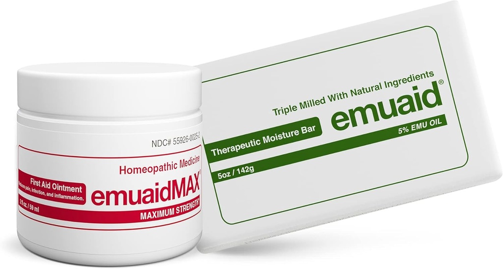 Emuaid EMUAIDMAX Nail Fungus Eradicator Kit - EMUAIDMAX Največja moč 2oz z terapevtsko vlažne Bar
