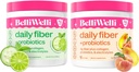 Dnevno Fiber dopolnilo s kolagenom, probiotiki, Elektroliti in hidracija podpora - Cucumber limete Mint & Peach Mango arome - Spodbuja prebavne, zdravje kože, Gut Balance - 32 Strežnice
