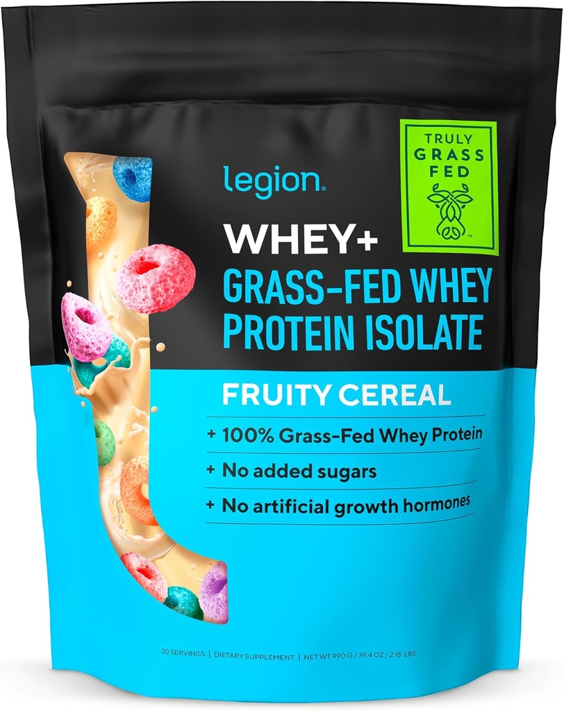 LEGIJA Whey+ Protein Whey izolat iz krav hranilnic v travi - sirotkin izolat v prahu nizke kalorije, brez GMO, brez sladkorja, laktoze in glutena, vse naravne beljakovine v prahu za moške in ženske, (30 servivov)