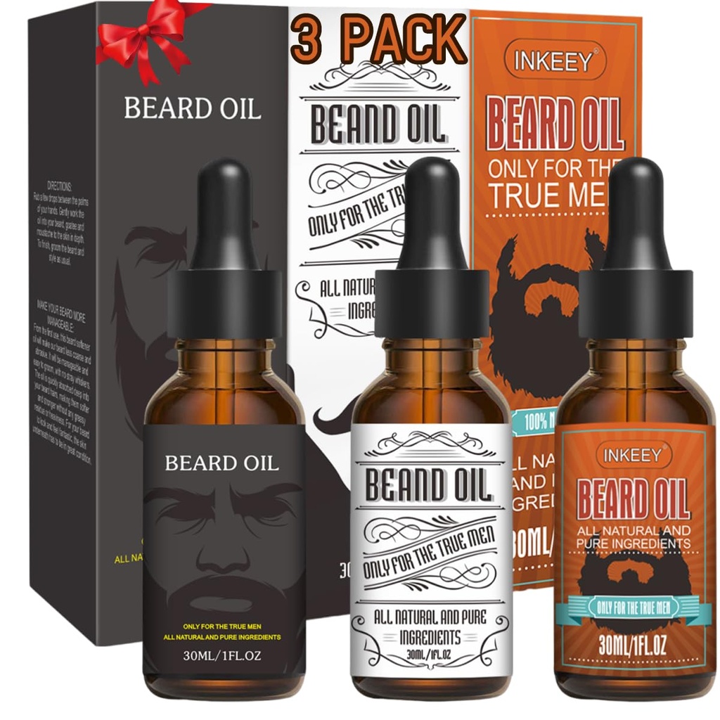 3 Pack Brada olje za moške, kondicioniranje in vlaženje za boljšo rast brada - set daril (Fengyin Green Tea/Glamour gibanje/Azure)
