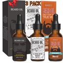 3 Pack Brada olje za moške, kondicioniranje in vlaženje za boljšo rast brada - set daril (Fengyin Green Tea/Glamour gibanje/Azure)
