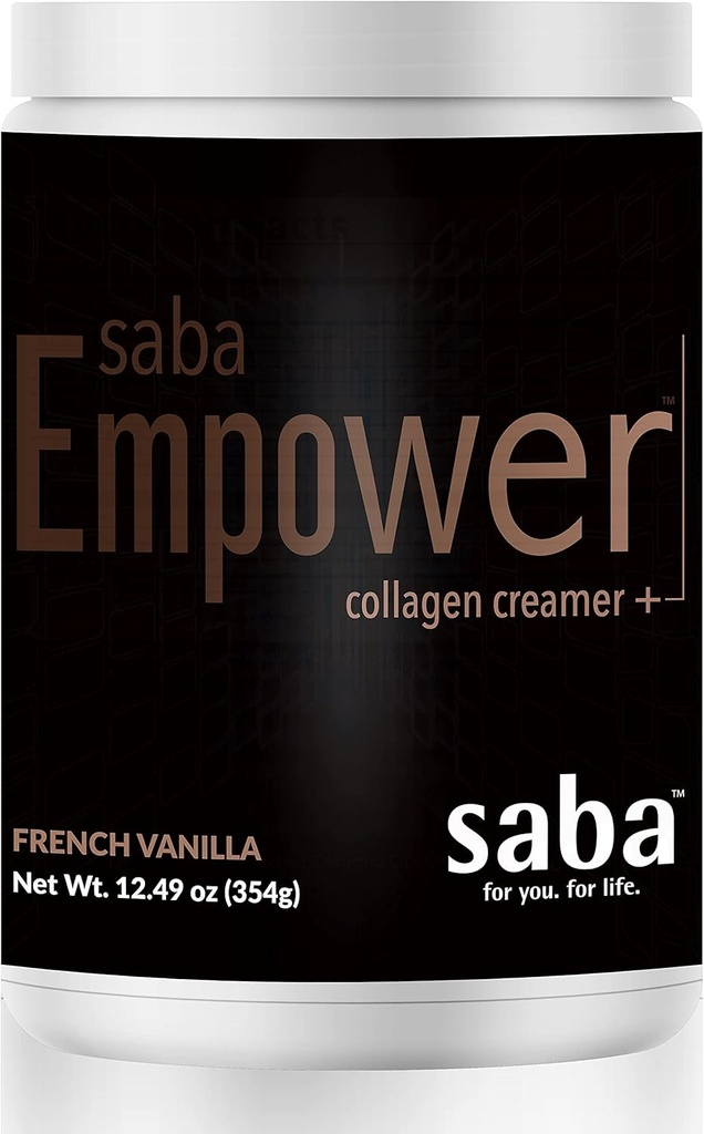 Saba Empower Smart Colagen Coffee Creamer -Powered with Hydrolyzed Kolagen, Peptides, Trava-Fed Butter, MCT iz ekološkega kokosa, Podpira zdravo kožo, nohti, kožo, in sklepe. - 30 strežb