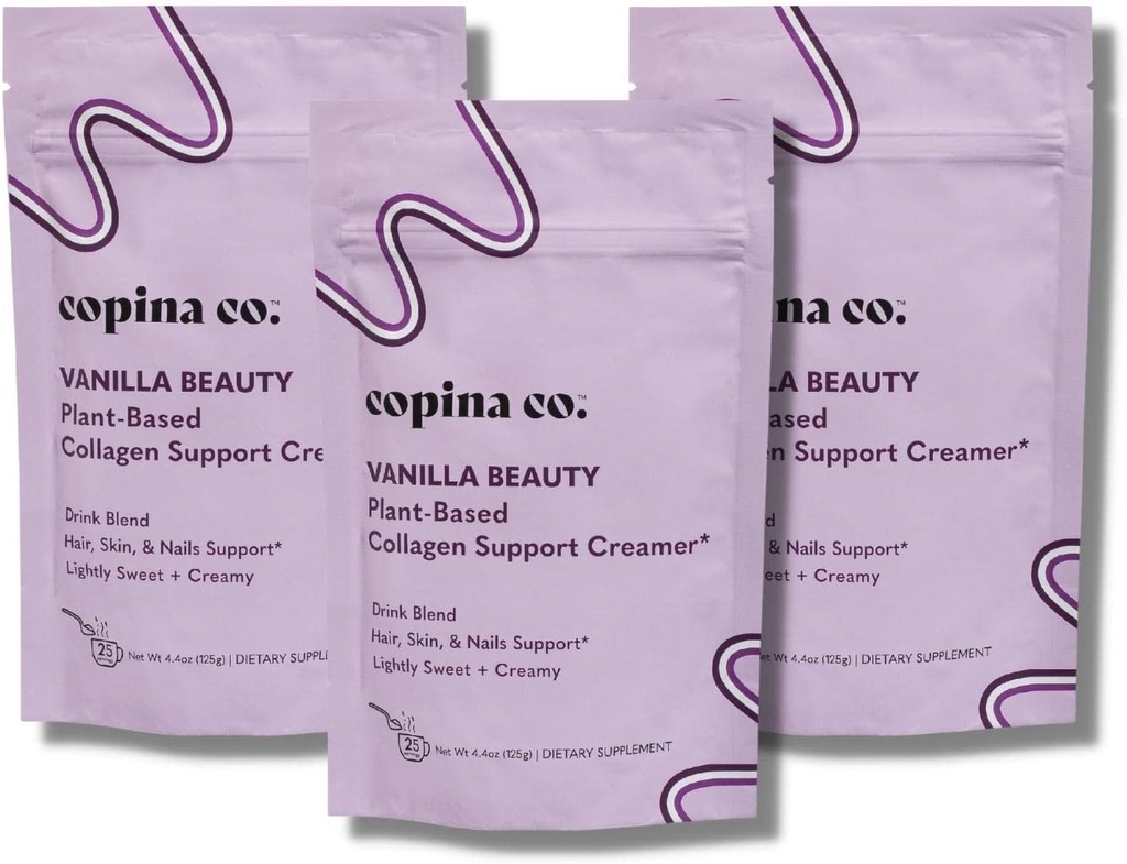Copina Co. Vanilla Beauty Vegan Colagen Booster Creamer - Rastlinska kolagen podpora Smoothie Drink Vegan Creamy Mešanica 
