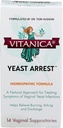 Vitanica Yeast Arease, Homeopatske vaginalne supozitorije, za simptome okužbe z Yeast, Olajša opekline, Srbenje in razelektritev, z borovo kislino, Tea Tree Oil & Probiotics, Vegan (Aretiranje z vrha, 14)