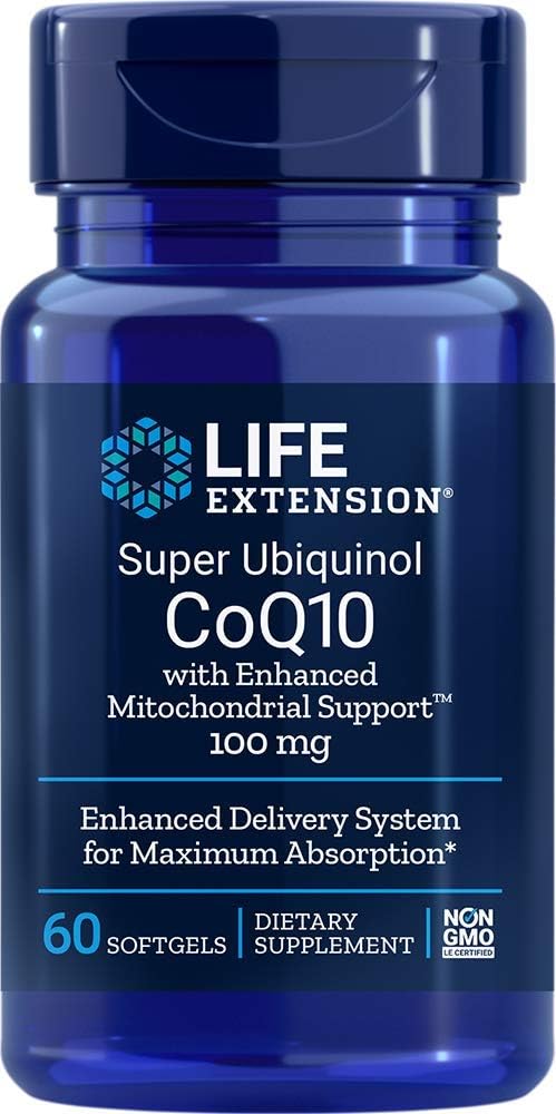 Super Ubikinol CoQ10 z izboljšano mitohondrijsko podporo 100mg 60 Softgels (paket z 2)