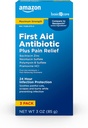 Osnovna nega največja moč prva pomoč Trojni antibiotični mazilo, lajšanje bolečine za manjše reze, luske in opekline, 3 unča (Pack of 1)