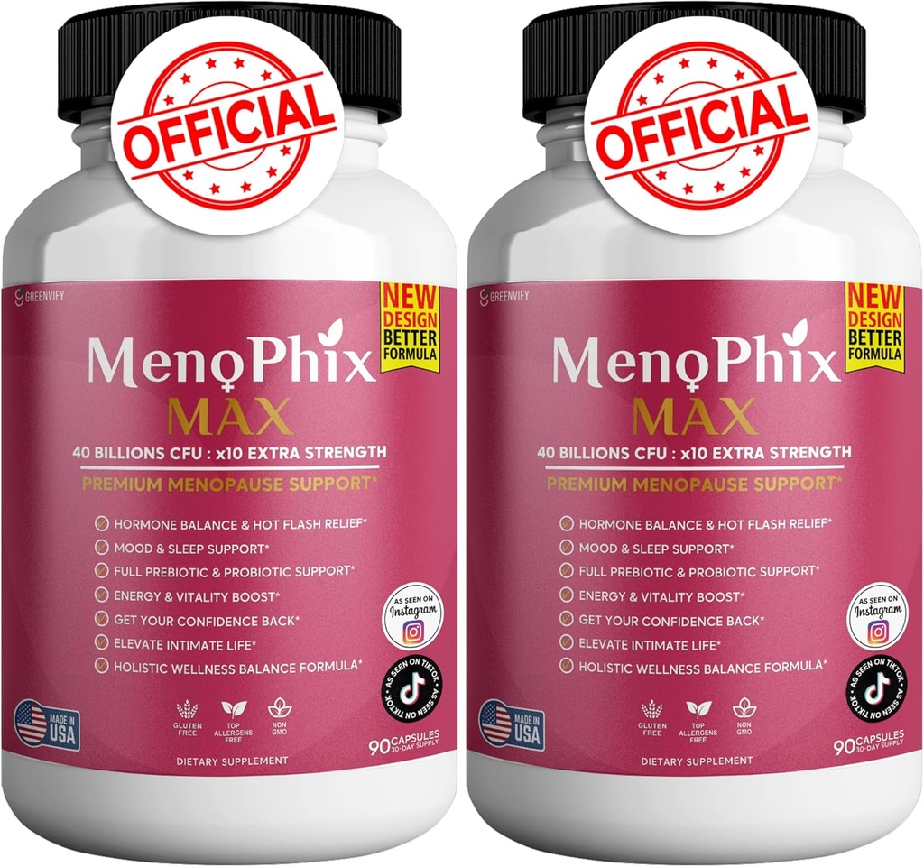 MenoPhix Max Premium Menopause Support, 40 milijard CFU, dodatna moč, 180 kapsul (2)