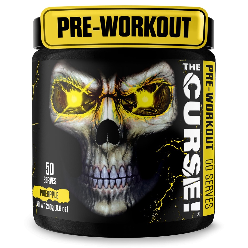 JNX SPORTI Prekletstvo! Ananas Pre Workout Powder s kreatinom – Extreme Energy Preworkout za moške in ženske – 50 Serving – L Citrulin, Beta Alanin & Kofein za črpalko, moč in fokus