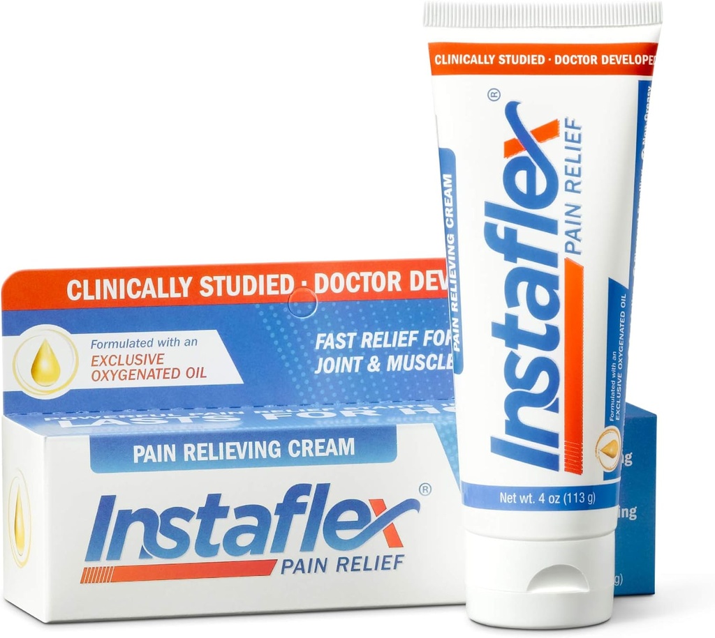 Instaflex Pain Relief krema zagotavlja klinično raziskano lajšanje bolečine zaradi artritisa, bolečine v hrbtu, sevi ter bolečine v sklepih in mišicah (4 oz)