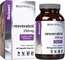 Bluebonnet Nutrition Beautiful Ally Resveratrol 250mg, Najboljši za kožo, antioksidant, Beauty Nutrient, Vegan, Vegetarian, Non GSO, Gluten Free, Soy Free, 60 Zelenjavne kapsule, 60 Servings