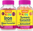 WellYear Iron + Vitamin C Otroci + Kurkumin Curcumin Otroci, Gummies Bundle - odličen okus, Vitamin dopolnilo, Gluten brezplačno, GSO brezplačno, Žvečljivi Gummy