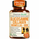 Glukozamin Chondroitin MSM s hidroliziranimi kolagen peptidi - dodatek za skupno podporo s Quercetin, Bromelain & Boswellia Extract - Kolagen tablete za lase kože nohti - FSA upravičen 120 Caps