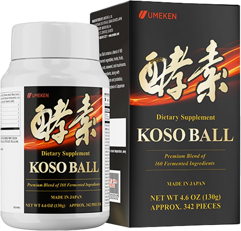 Koso žogica Infunded s čisto 160 Fermentirane sestavine, Podpira želodčno in črevesno zdravje, Imunsko zdravje, Japonci dopolnila za splošno Wellness & Uravnotežena prehrana, majhen 342 kosov, Pack po 1