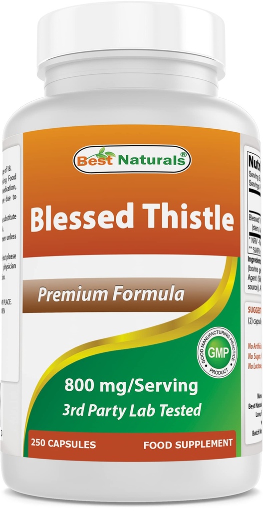 Best Naturals Blaženi Thistle Dojenje Kapsule - 800mg / Serving - 250 Število