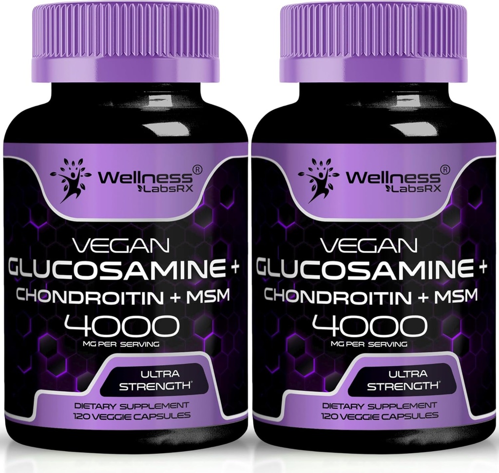 WELLNESS LABSRX Glukozamin Chondroitin MSM - 4000mg - 240 Count
