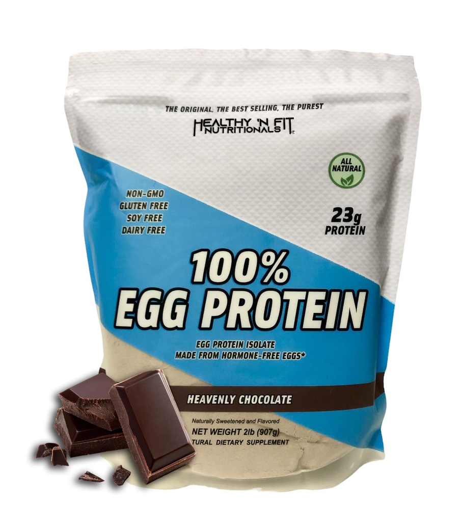 Zdrava 'N Fit 100% Jajčni proteini- Nebeška čokolada (2 lb): 100% Jajčni bel protein - Plus Naravni peptidi. Ultra čist, naraven izolat jajčnih beljakovin