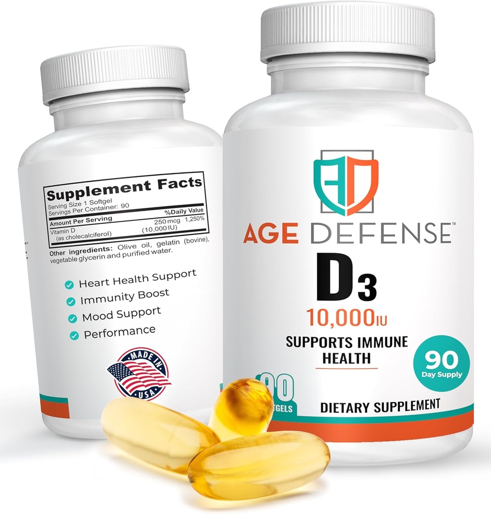Vitamin D3 10000 i.e. - 90 Vitamin D 10000 i.e. softgels for heart health, Imunska podpora, mentalna jasnost in mišična funkcija podpora - visoke doze vitamin D3 tablete za moške in ženske- 250 μg