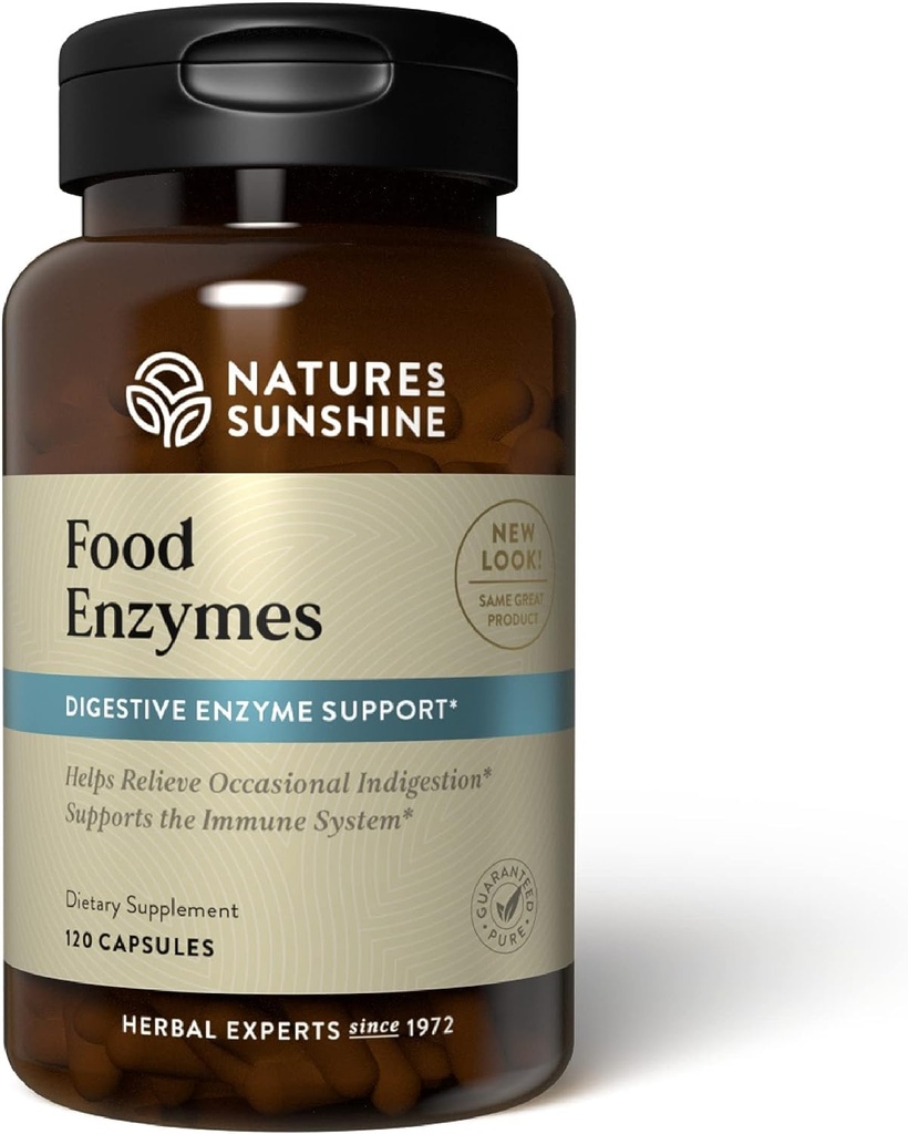 Narava Sunshine Food Enzymes - Prebavna podpora s prebiotiki in probiotiki za Gut zdravje - Prebavne Enzyme dodatek za digestivno zdravje in lajšanje občasno prebavne motnje