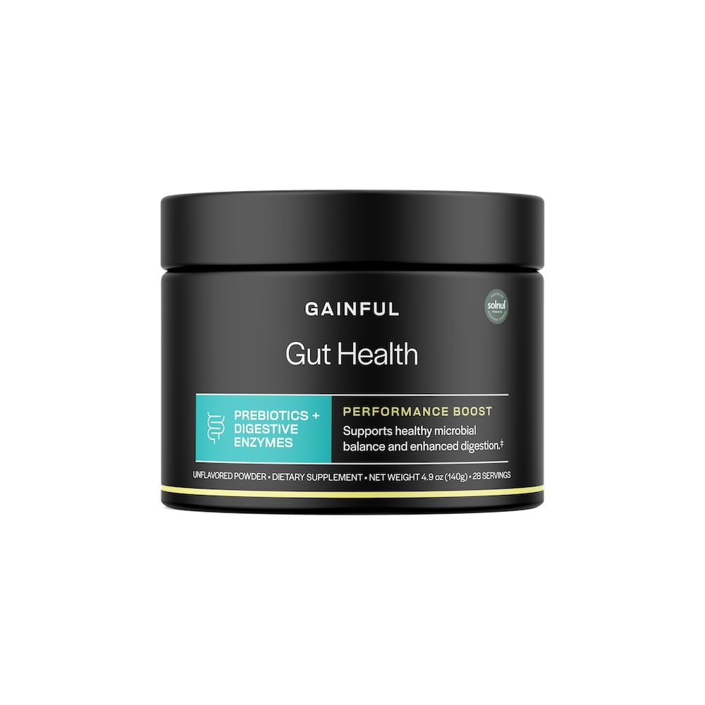 Gaiful Gut Health Performance Boost Powder Drink Mešanica s prebiotiki in prebavne encime Mešanica, Podpira ravnovesje, Dnevne prebavne zdravje & Gut Health Supplement, Unflavored, 28 Servinges