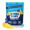 FocusFuel Energy Chews – Modra Razzberry Lemonade (15 Servings) – 100mg Kofein + Alpha GPC + L-teanin + B12, Magnezij – odličen okus – brez Crash ali Jitters