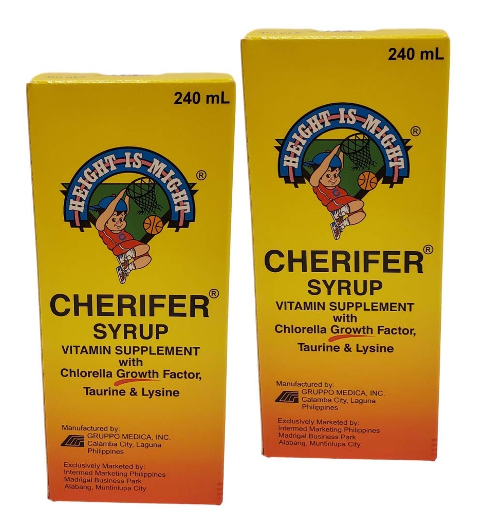 2 Cherifer Syrup Klorella rastni faktor, tavrin in lizin 240 ml vsak