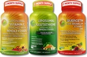 Popoln antioksidant na osnovi rastlin in imunosupresivna podpora – liposomski vitamin C 1500mg + liposomski glutation 500mg + Quercetin z bromelatinom, cinkom in vitaminom C – Veganom, izboljšane absorpcijske formule