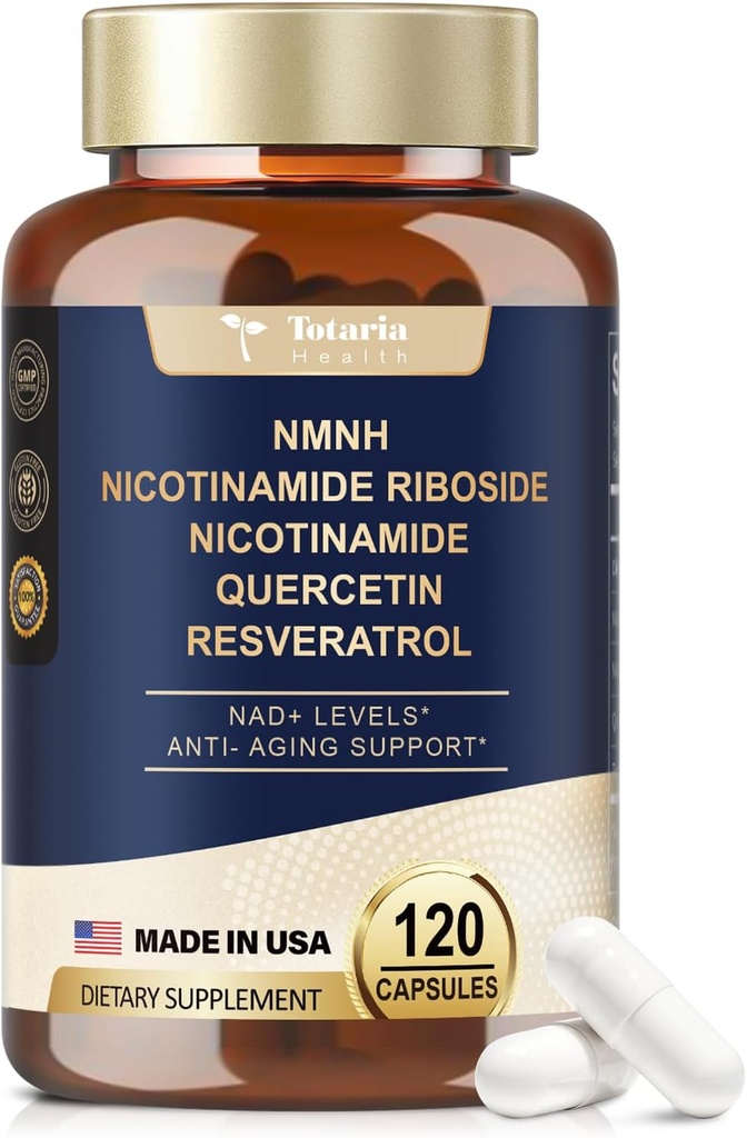 NMNH (Dihidronikotinamid mononukleotid), Premium NMN Alternative dodatek z niacinamidom brez Flasha (vitamin B3), Quercetin in Trans-Resveratrol, 120 kapsul