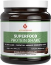 ACTIVATEDYOU Superhranski beljakovinski shake - veganski rastlinski proteini v prahu - z organsko 7 mešanico gob, Spirulina in GoldRella Chlorella - spodbuja mišično integriteto, čokoladno aromo (15 servingov)