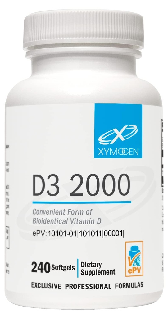 XYMOGEN D3 2000 - biorazpoložljiv vitamin D3 2000 i.e. (50 mcg) - Visoko močan dodatek vitamina D k podpori imunskega zdravja, zdravja kosti + srca (240 kapsul)