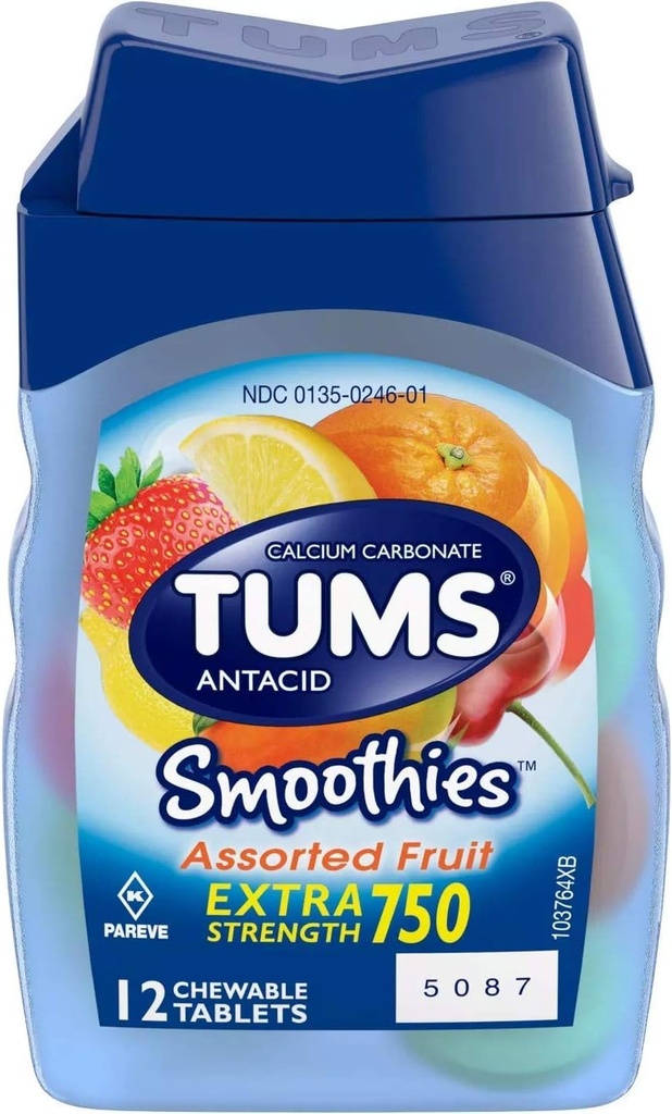 Tums smoothies Antacid kalcij dodatek, 12 ct