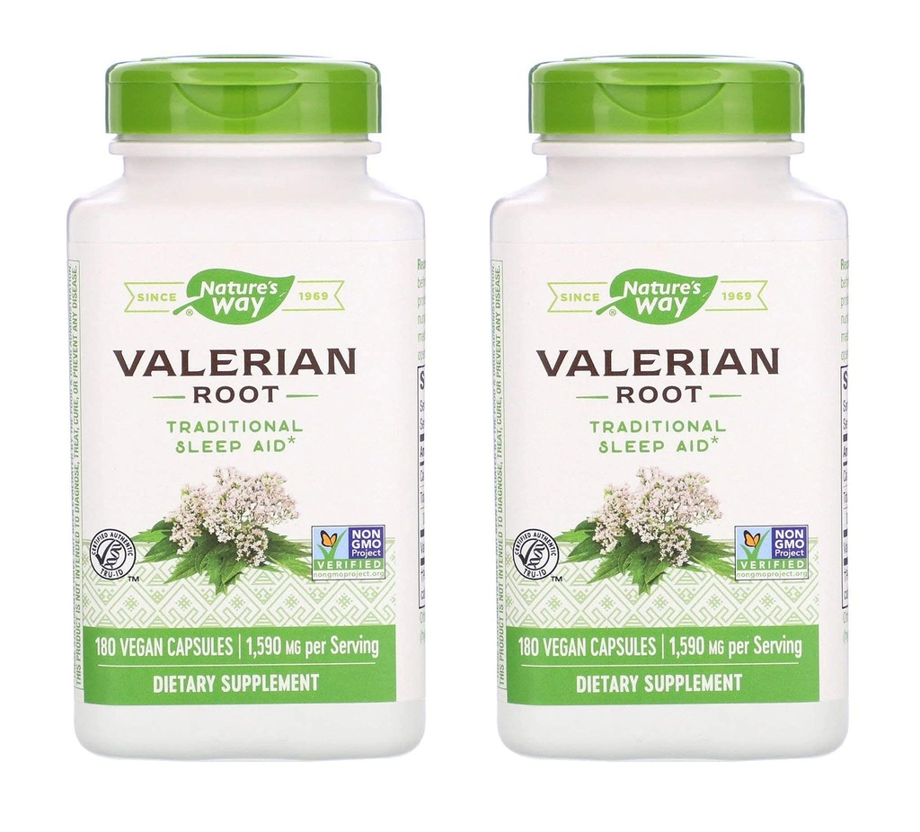 Narava Valerian Root 1.590 Milligrams Tradicionalna pomoč za spanje kot prehranski dodatek (180 veganskih kapsul) Pakiranje po 2