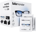 Obrišite oči proti Meglinim lečam Lulumonster, [150 Predvlažnih posamično zavitih robčkov] [nepoškodovanih in neudrgljivih] čistilnih robčkov za očala, sončna očala, objektivi fotoaparata telefona, očala