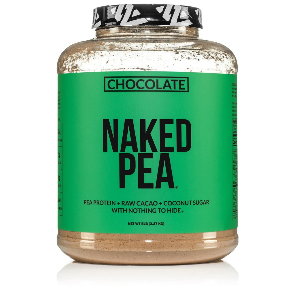 NAKED Nutrition Chocolate Pea Protein Isolate - 5Lb Bulk, NSF Certified, Rastlinski, Vegetarian & Vegan Protein. Enostaven za digest, brez glutena, brez laktoze, brez soje
