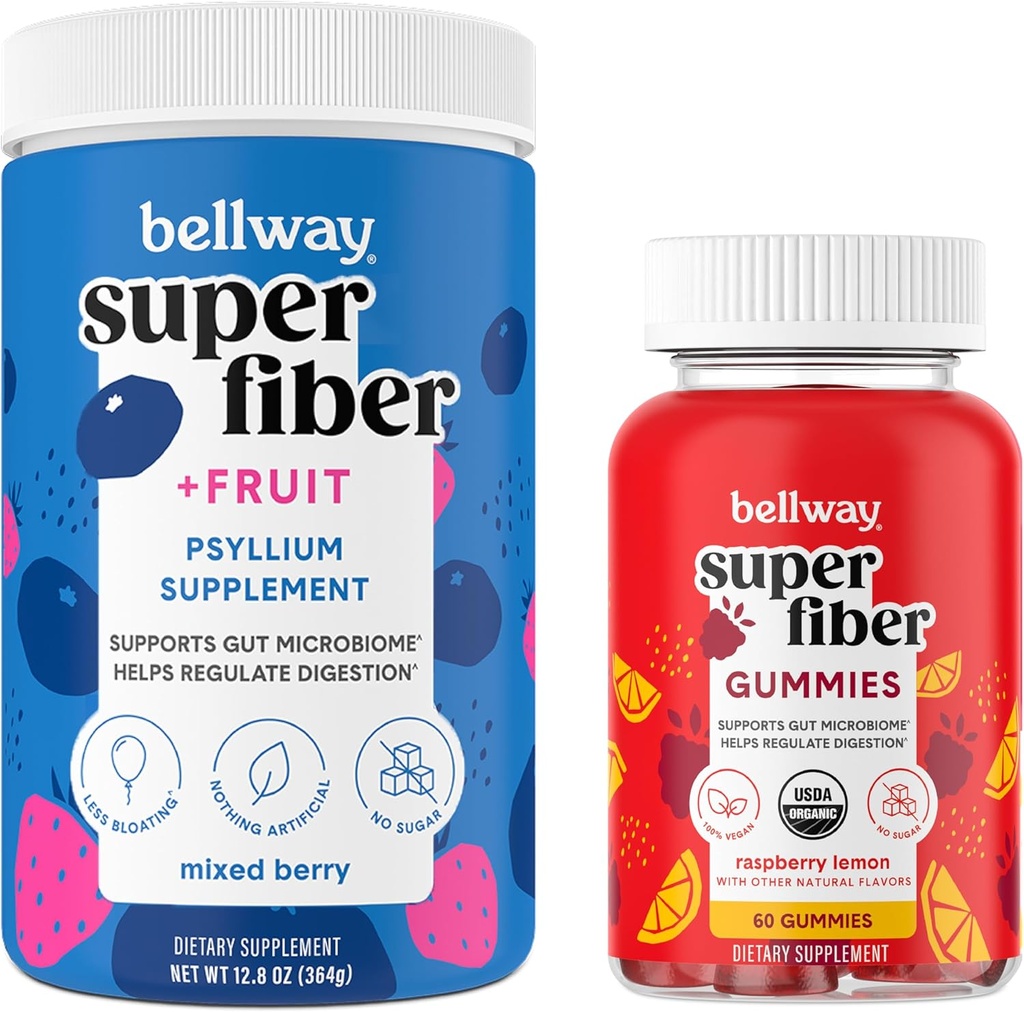 Bellway Super Fiber Powder + Sadje, Mešano Berry Super Fiber Gumies