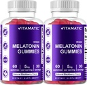 Vitamatski melatoninski gumi - (2, 5 mg 5 mg in 10 mg odmerki) - 60 vsak - (paket po 2)